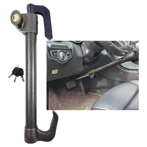 Traba volante y pedal de acero de 85 centimetros antirrobo para auto