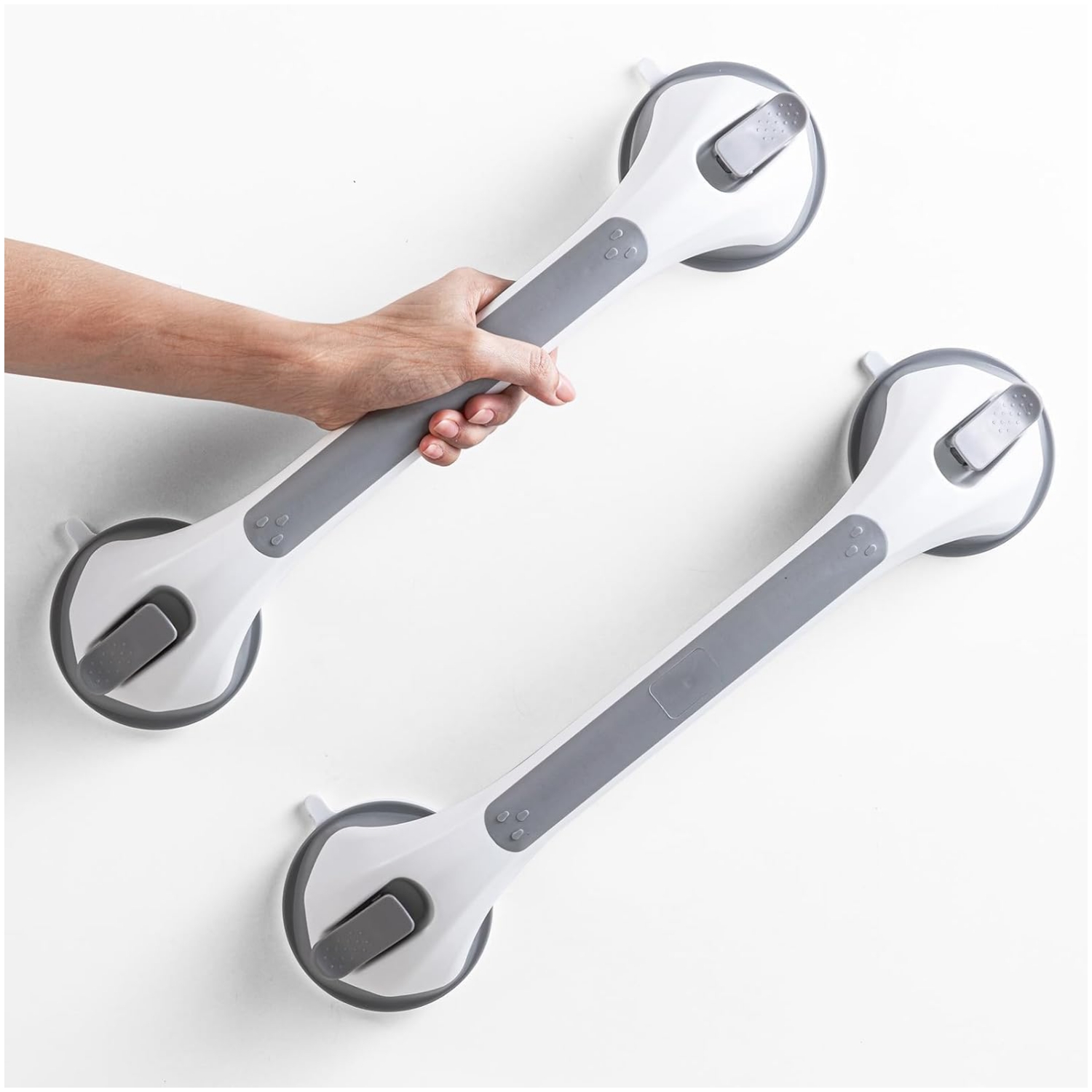 Pack 2 barras seguridad baño ducha ventosa sin taladro manillas agarre tercera edad antideslizante 43cm