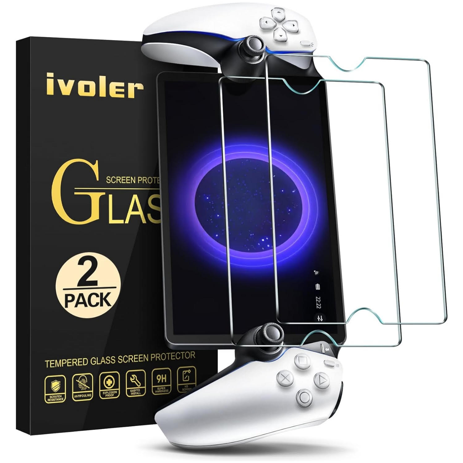 Pack de dos laminas de vidrio templado ivoler para consola PlayStation Portal