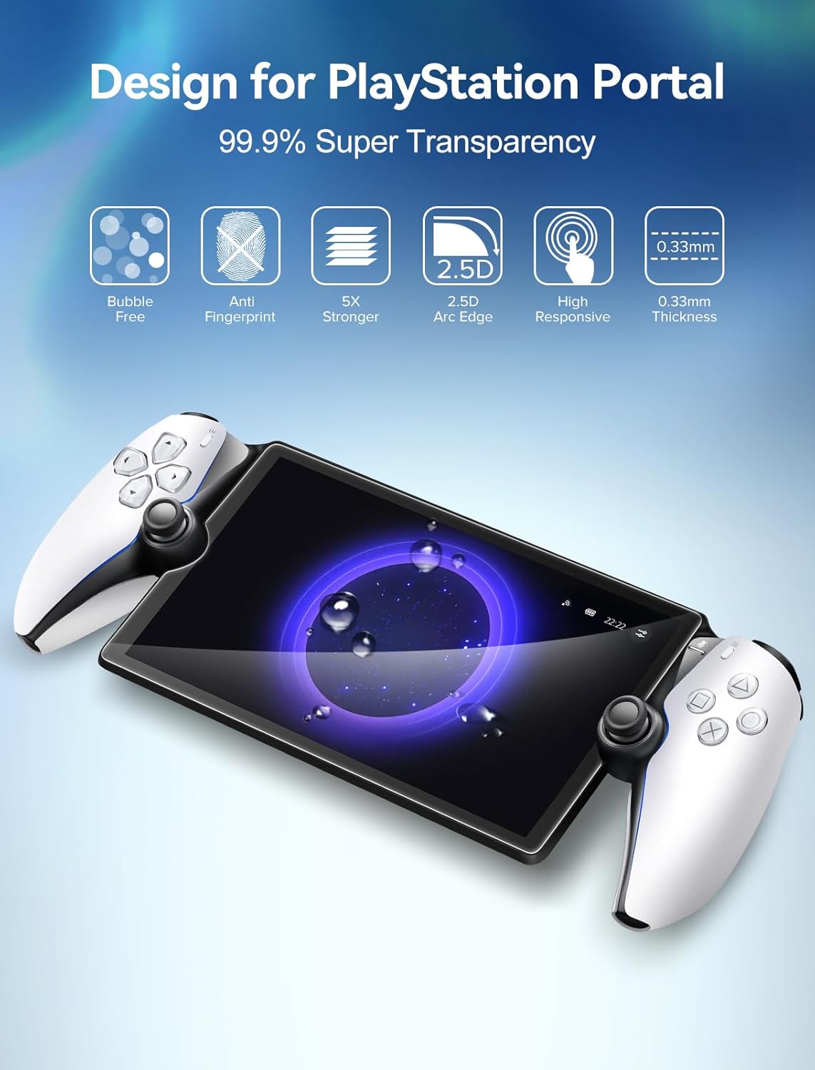 Pack de dos laminas de vidrio templado ivoler para consola PlayStation Portal