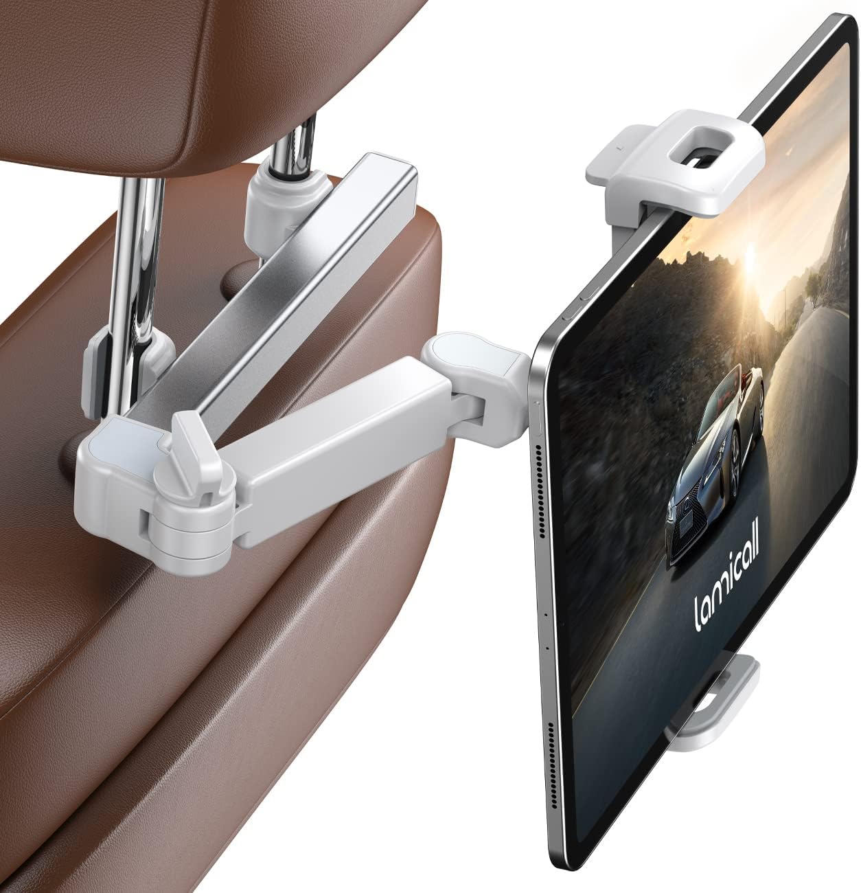 Soporte Lamicall para tablet y celular en apoya cabeza de auto con brazo extensible