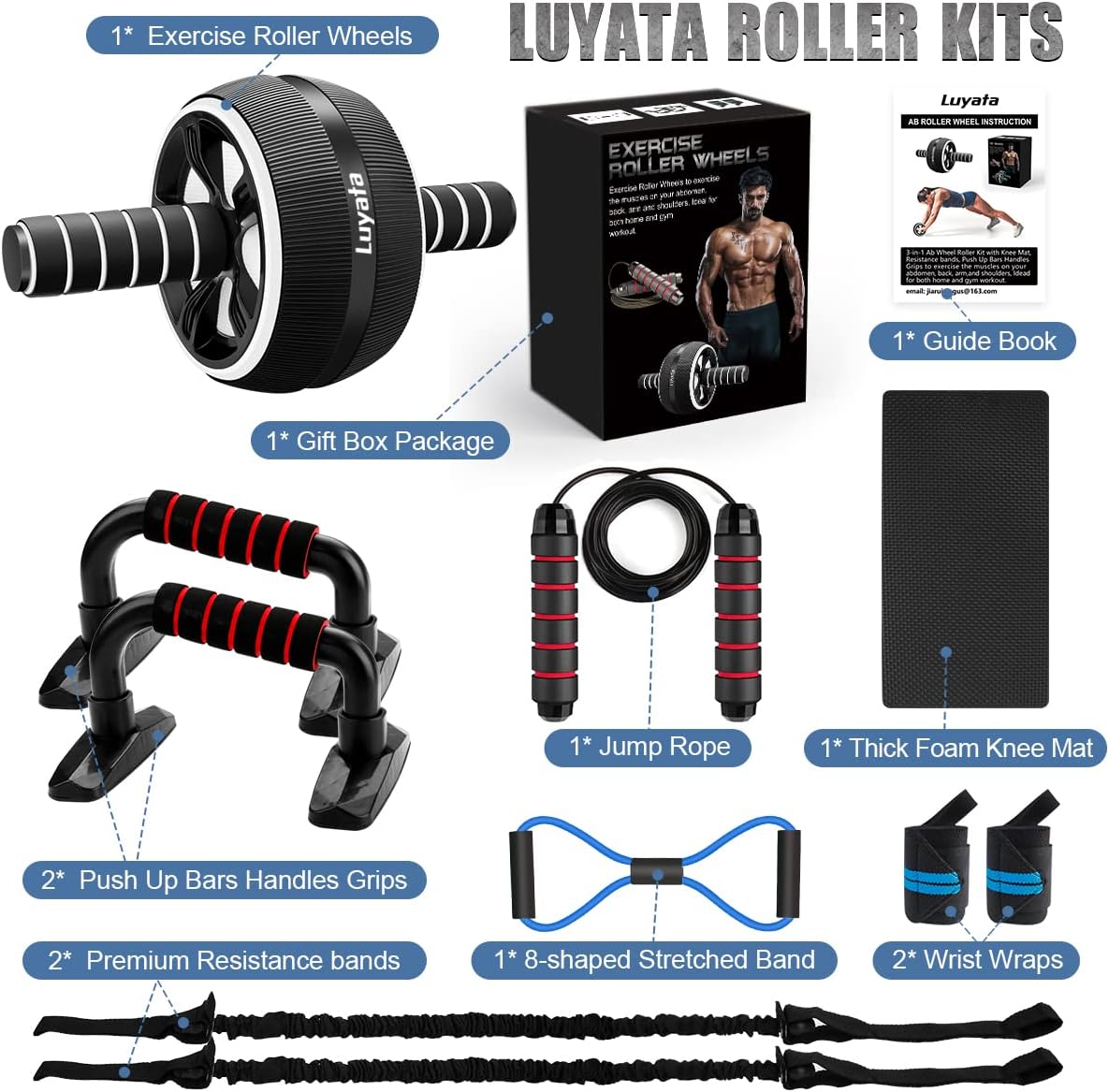kit rueda abdominal 10 en 1 rodillo ultra ancho soporta 200kg mat rodillas soportes flexiones cuerda saltar fitness chile
