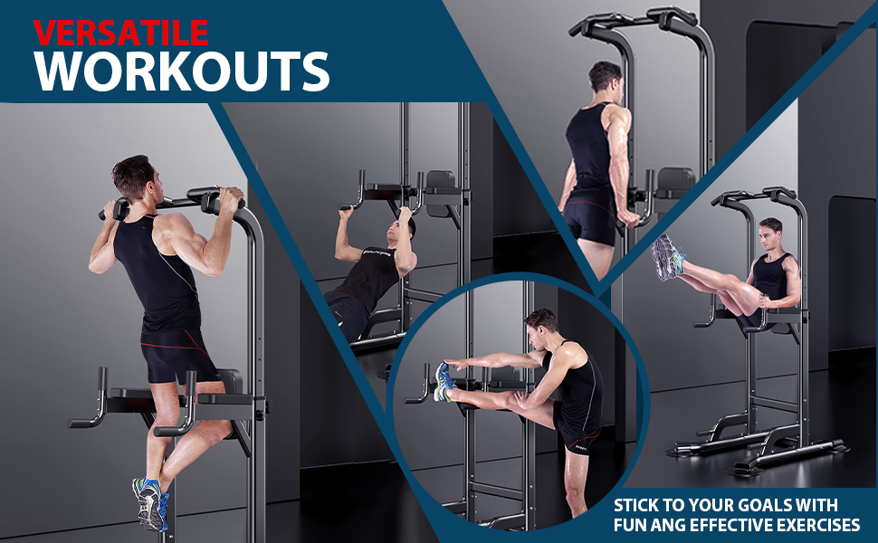 estacion dominadas fondos power tower ajustable altura maquina ejercicios casa multifuncional espalda abdominales chile