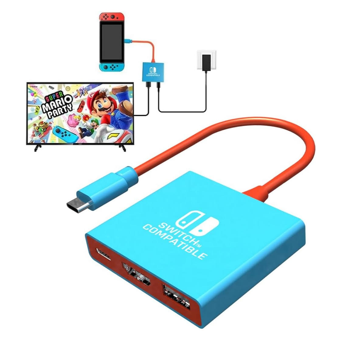 adaptador hdmi portatil para nintendo switch oled y steam deck ideal para conectar a la tele en viajes