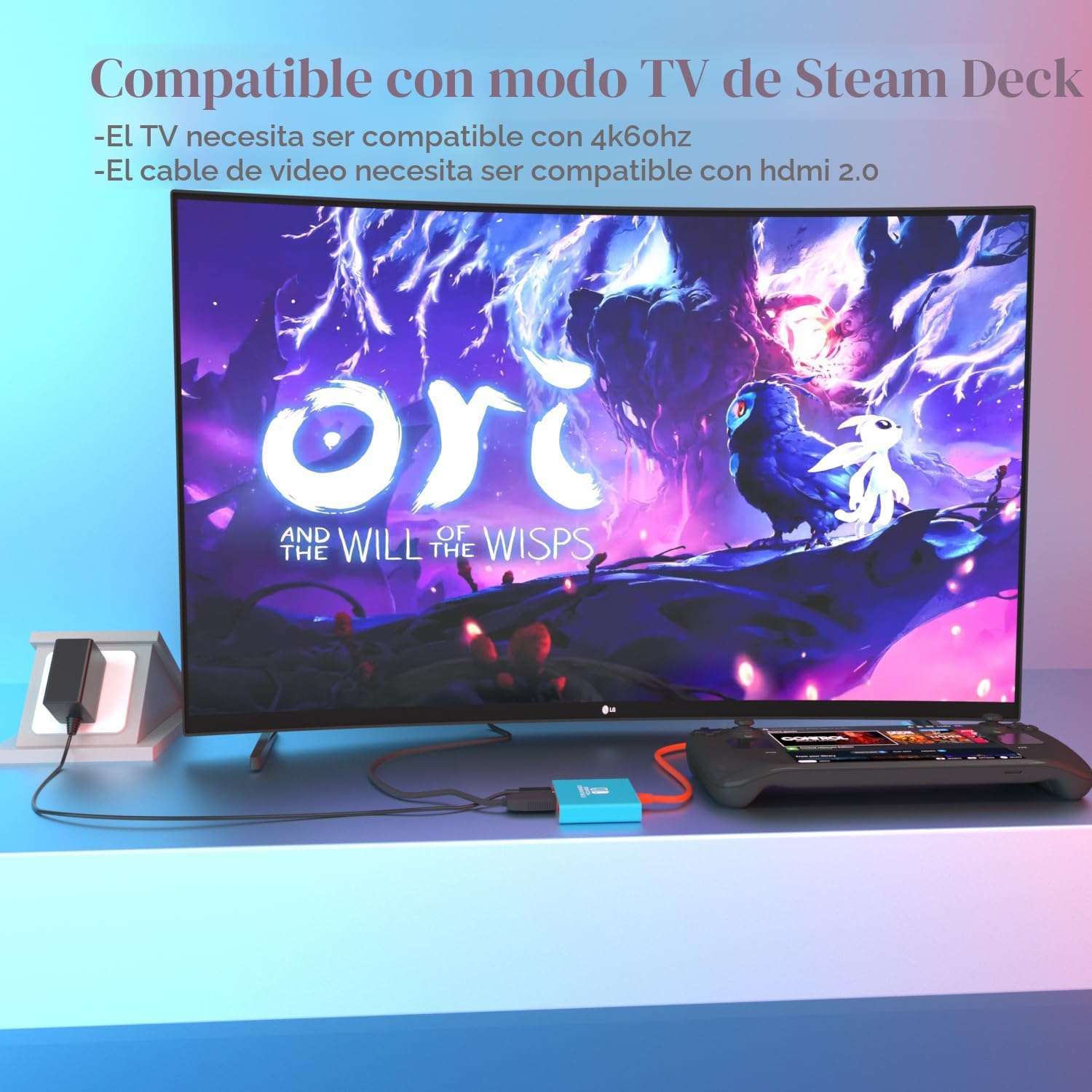 adaptador hdmi portatil para nintendo switch oled y steam deck ideal para conectar a la tele en viajes