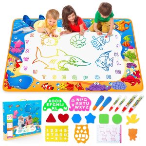 alfombra magica dibujo agua pizarra gigante niños sin manchas reutilizable juguete educativo 100x70cm regalo 3 años chile