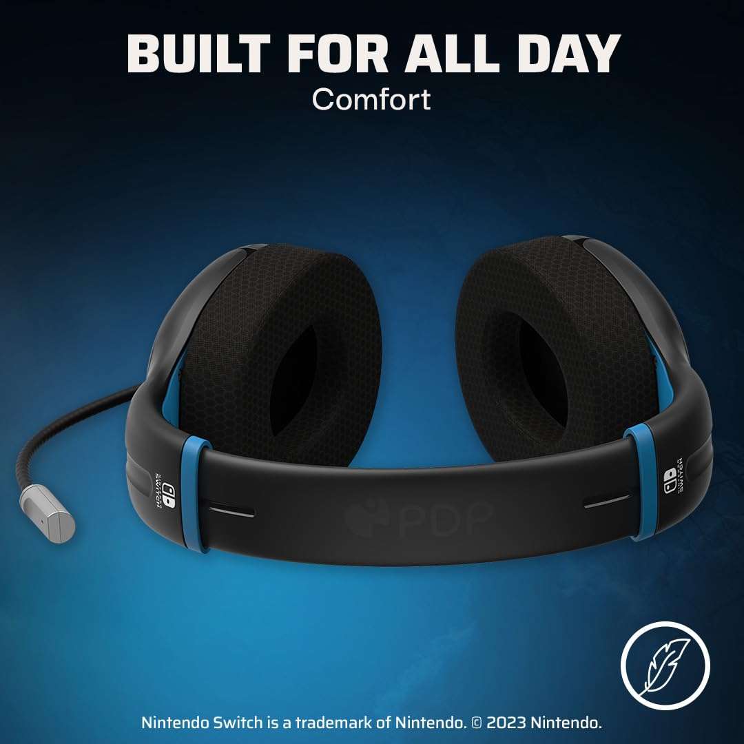 audifonos gamer pdp airlite para nintendo switch con controladores de 4.00 centimetros color negro y azul ideal para chile