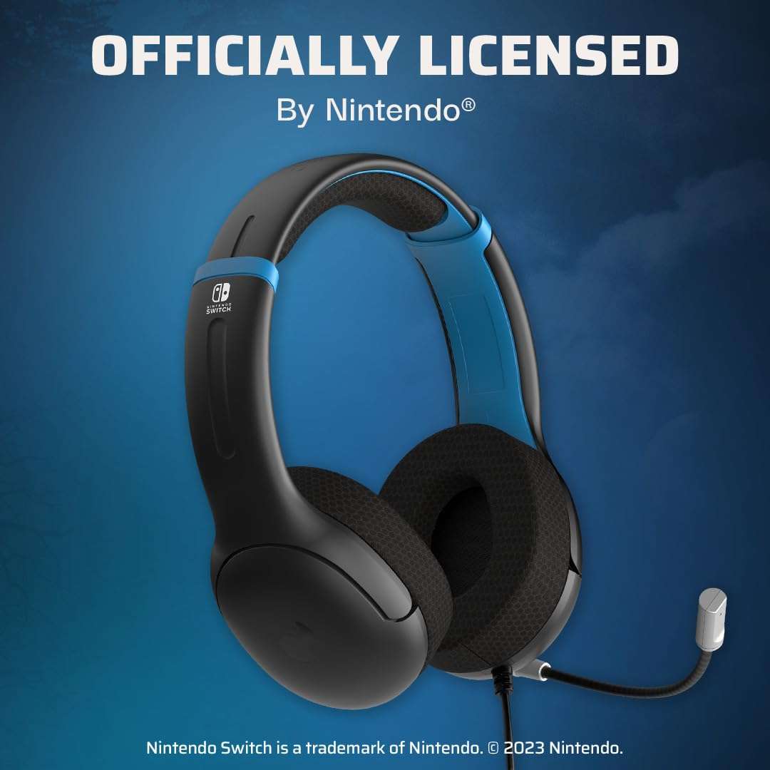 audifonos gamer pdp airlite para nintendo switch con controladores de 4.00 centimetros color negro y azul ideal para chile
