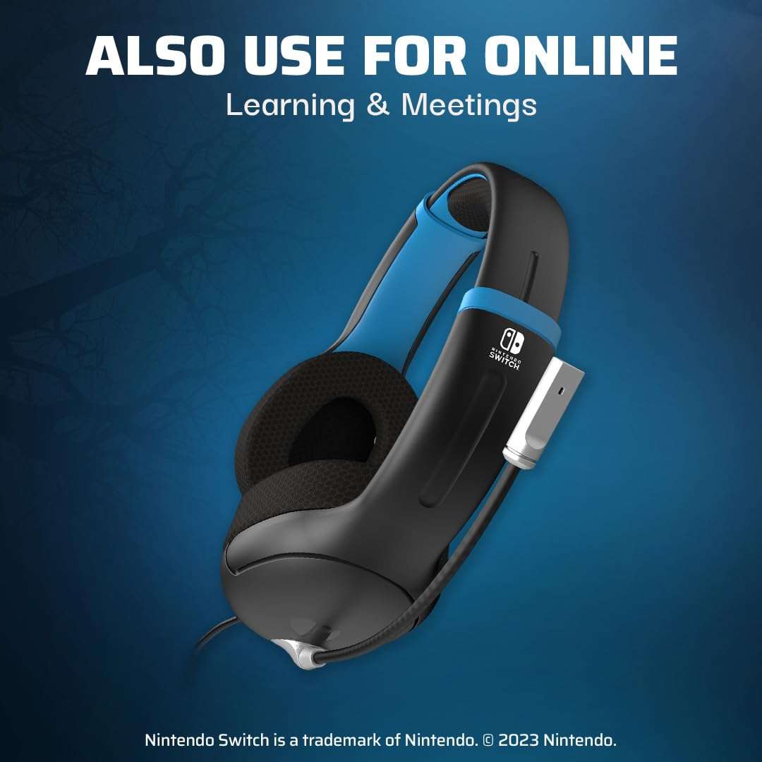 audifonos gamer pdp airlite para nintendo switch con controladores de 4.00 centimetros color negro y azul ideal para chile