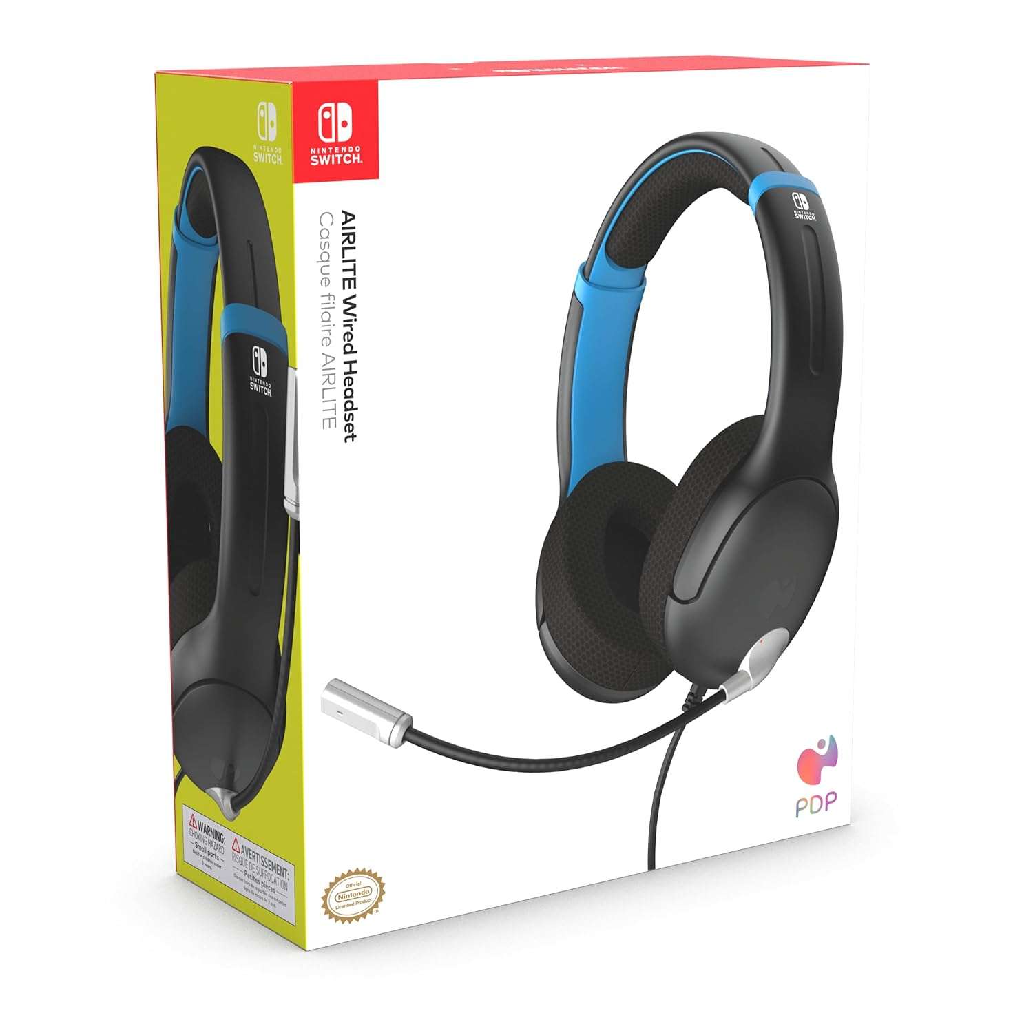 audifonos gamer pdp airlite para nintendo switch con controladores de 4.00 centimetros color negro y azul ideal para chile