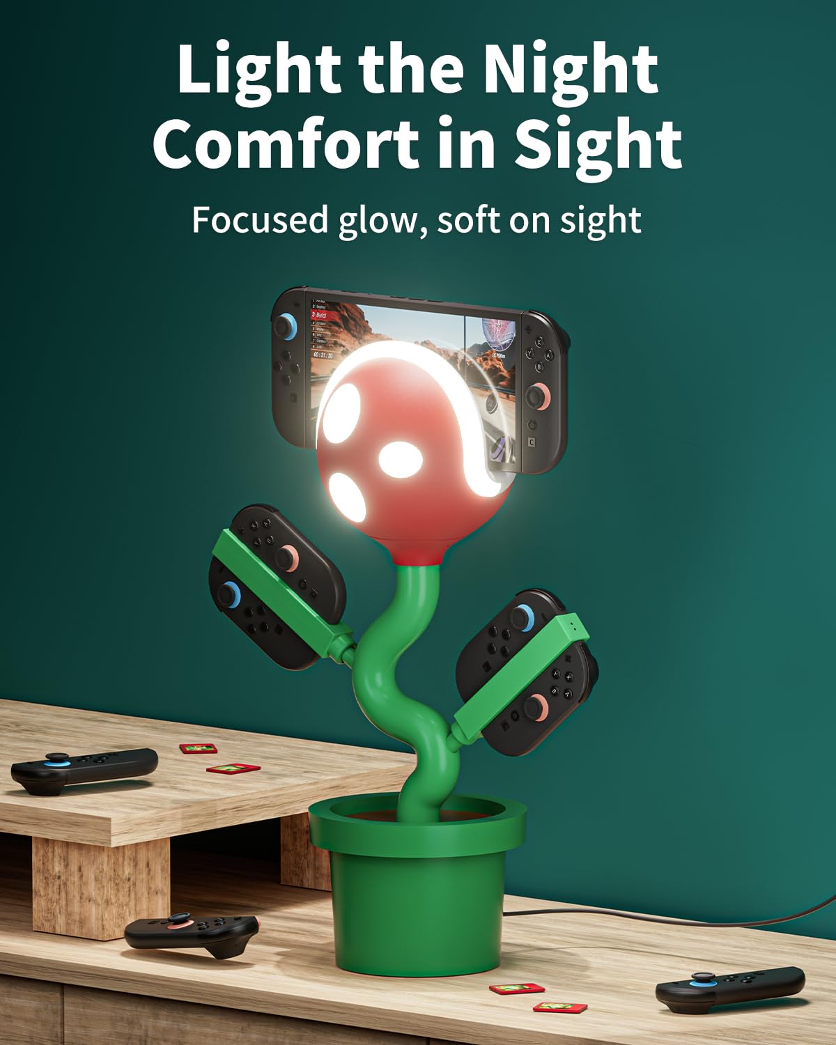 base tv nintendo switch 2 planta piraña ventilador 4k cargador ideal para jugar en chile