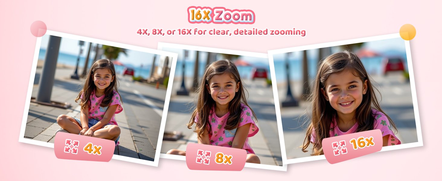 Cámara instantánea para niños con impresión térmica de fotos en blanco y negro y tarjeta de memoria de 32GB incluida.