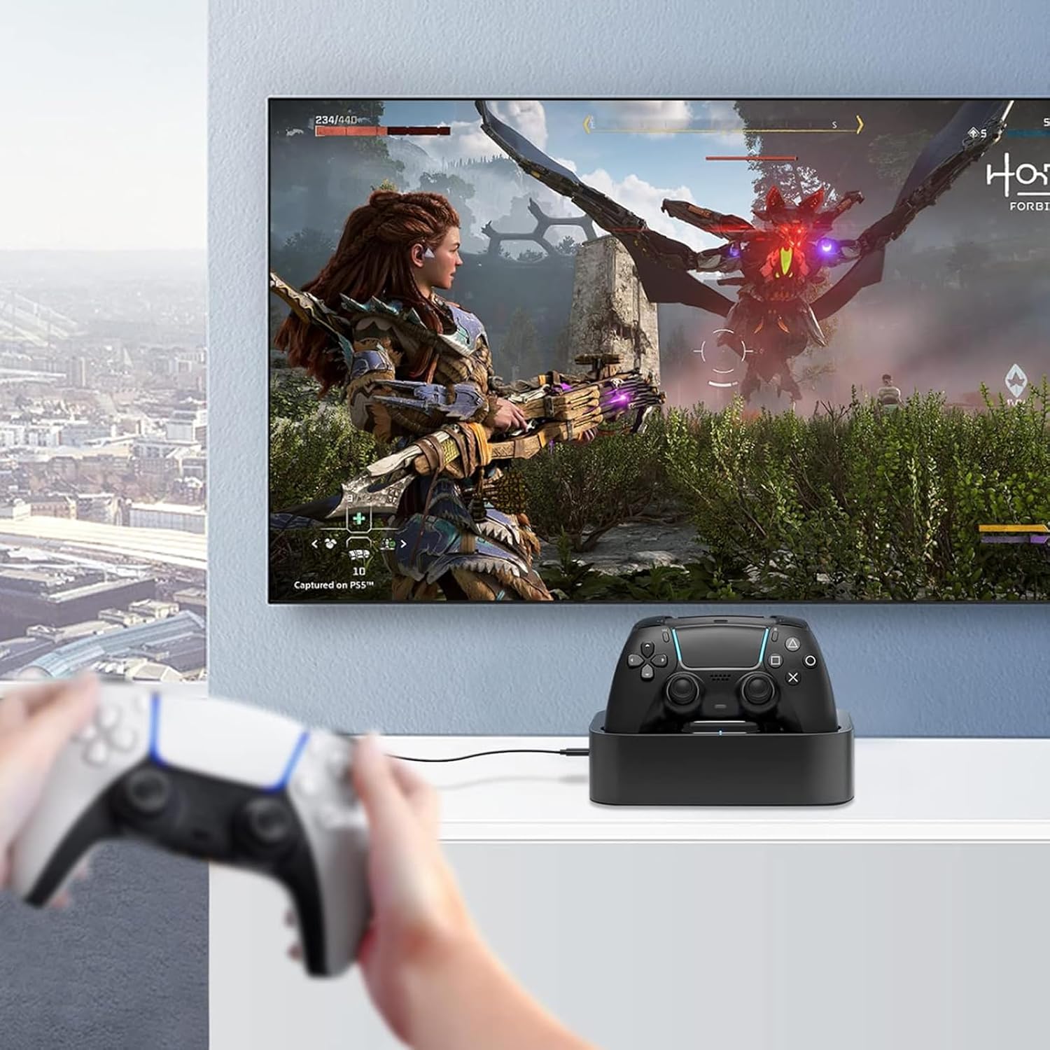 base cargador doble rapido para controles playstation 5 y dualsense edge con luces led ideal para gamers en chile