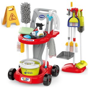 carrito limpieza juguete niños 29 piezas aspiradora real set aseo infantil montessori escoba mopa regalo navidad chile