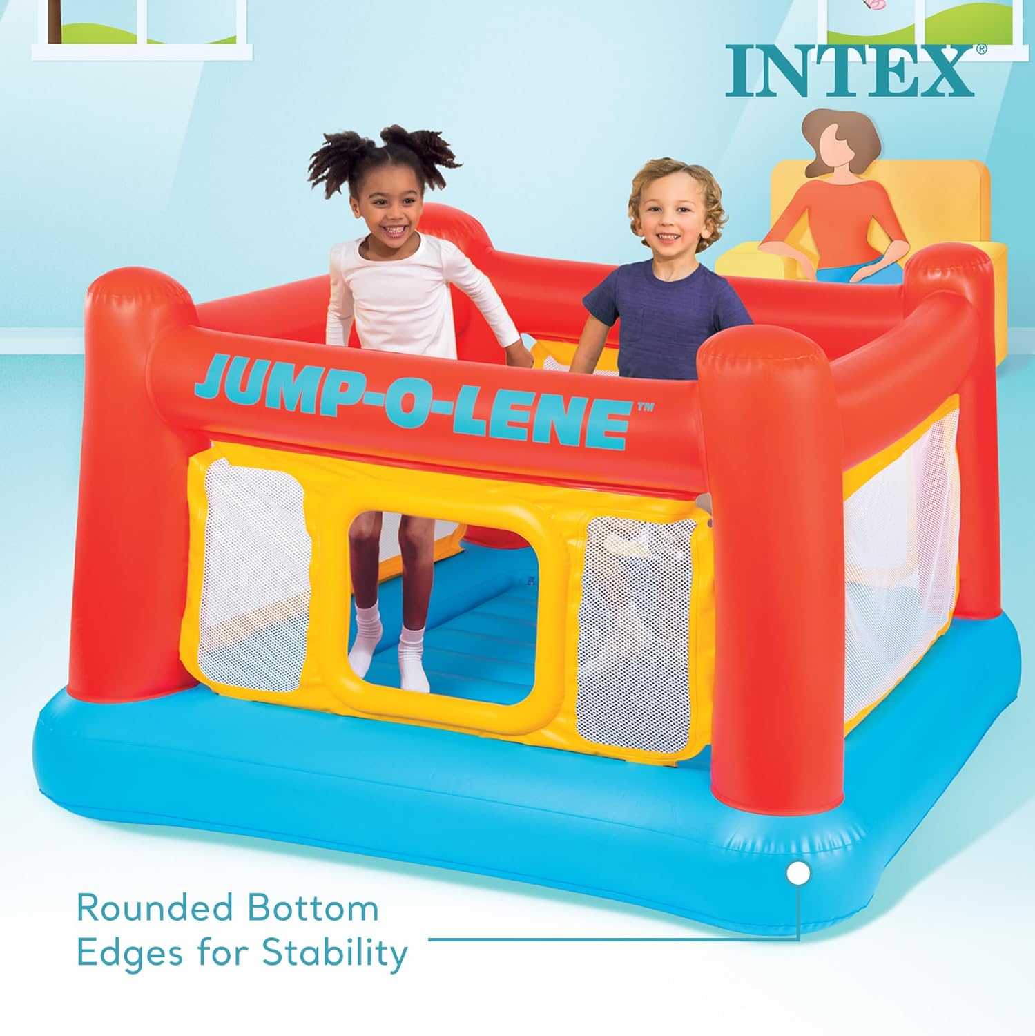castillo inflable intex 174x174 cm saltarin niños 3 a 6 años juego interior exterior base acolchada medidas exactas chile