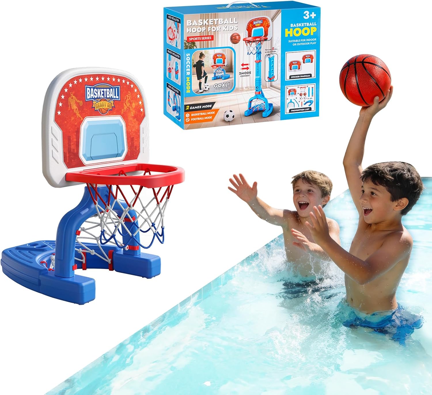 centro deportivo 2 en 1 aro basquetbol arco futbol niños ajustable juguete piscina pack 4 pelotas regalo infantil chile