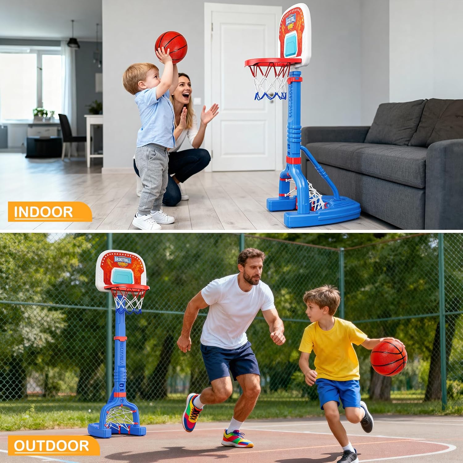centro deportivo 2 en 1 aro basquetbol arco futbol niños ajustable juguete piscina pack 4 pelotas regalo infantil chile