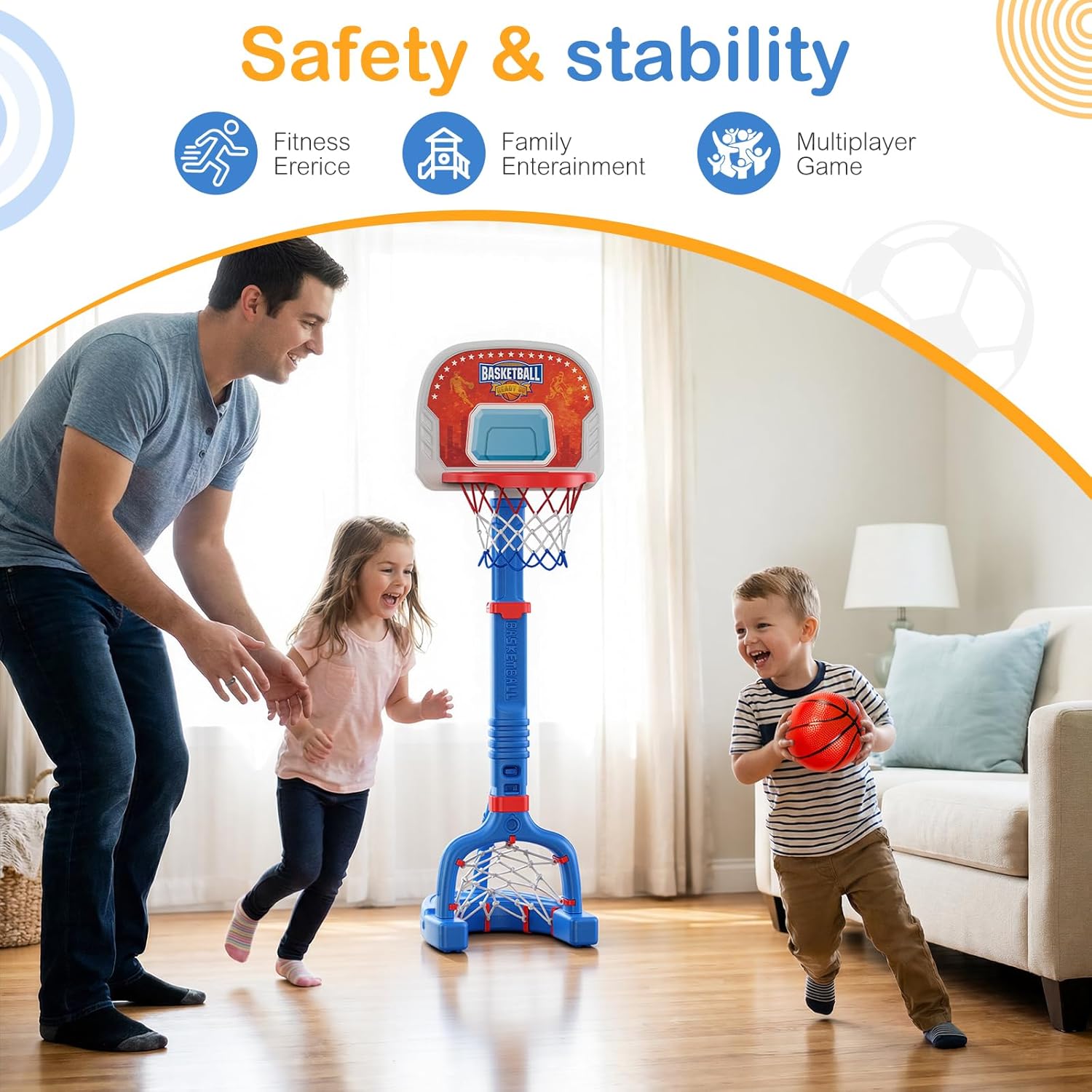 centro deportivo 2 en 1 aro basquetbol arco futbol niños ajustable juguete piscina pack 4 pelotas regalo infantil chile