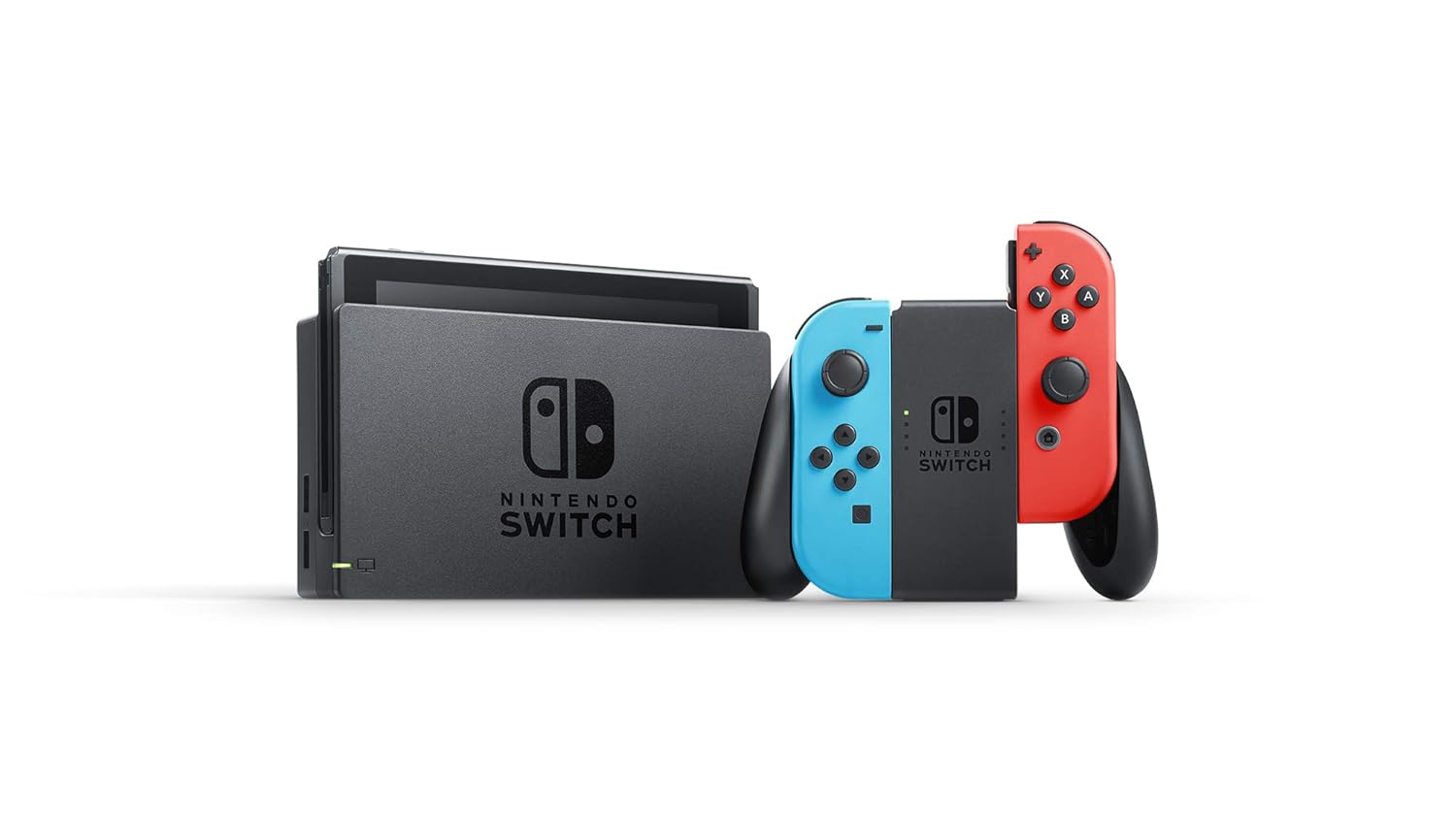 consola nintendo switch portatil tv colores neon azul rojo pantalla 15 7 centimetros para jugar en familia