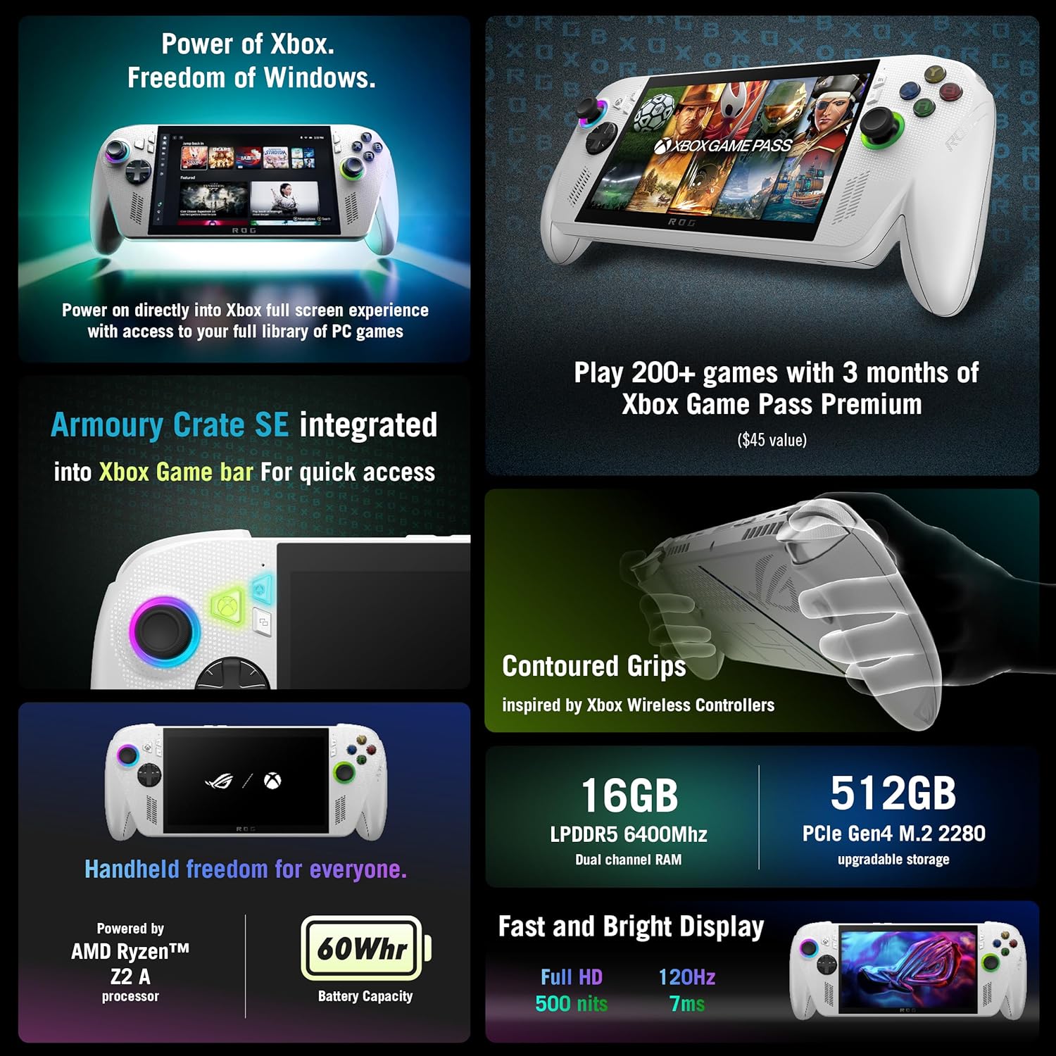 consola portatil asus rog xbox ally ryzen z2 con pantalla de 18 centimetros ideal para jugar en chile