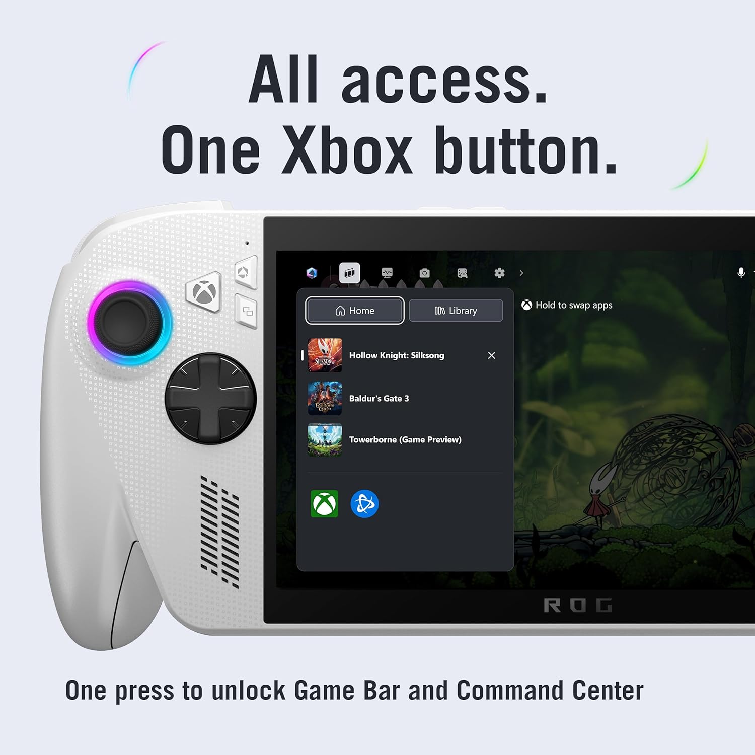 consola portatil asus rog xbox ally ryzen z2 con pantalla de 18 centimetros ideal para jugar en chile