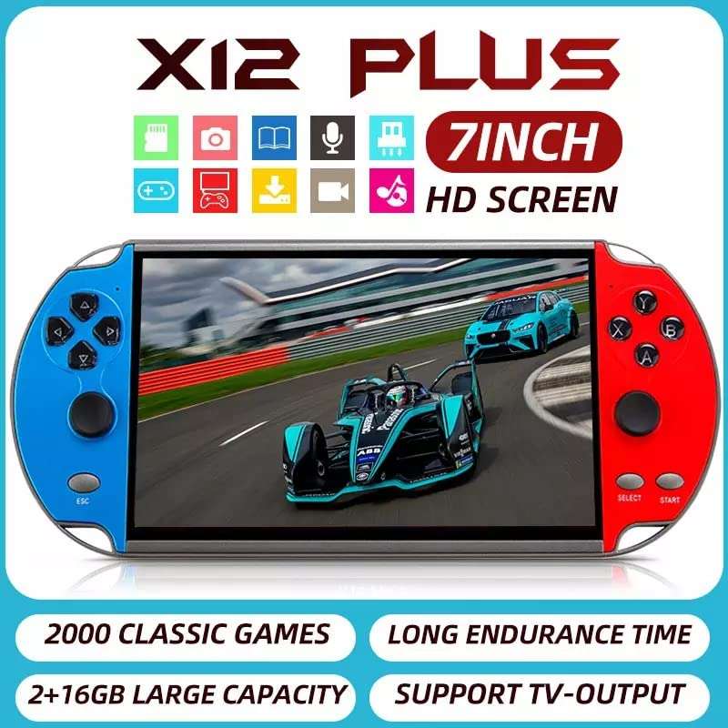 consola portatil retro x12 plus 10000 juegos pantalla 18 centimetros camara multimedia ideal para jugar en chile