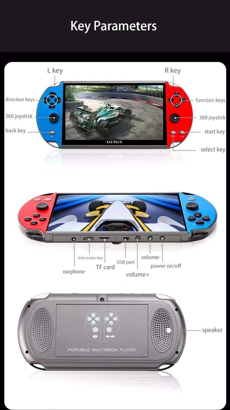 consola portatil retro x12 plus 10000 juegos pantalla 18 centimetros camara multimedia ideal para jugar en chile