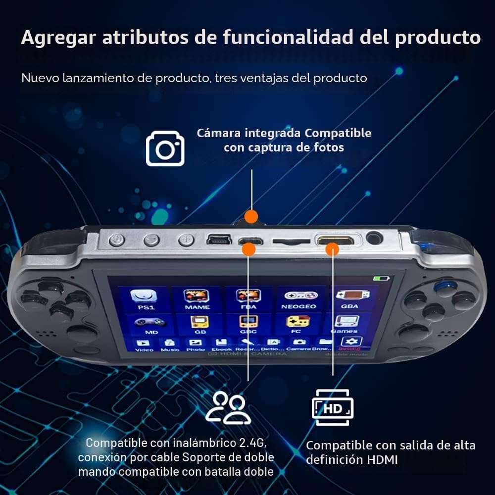 consola portatil retro x7 plus 10000 juegos pantalla 11 centimetros hdmi ideal para jugar en chile