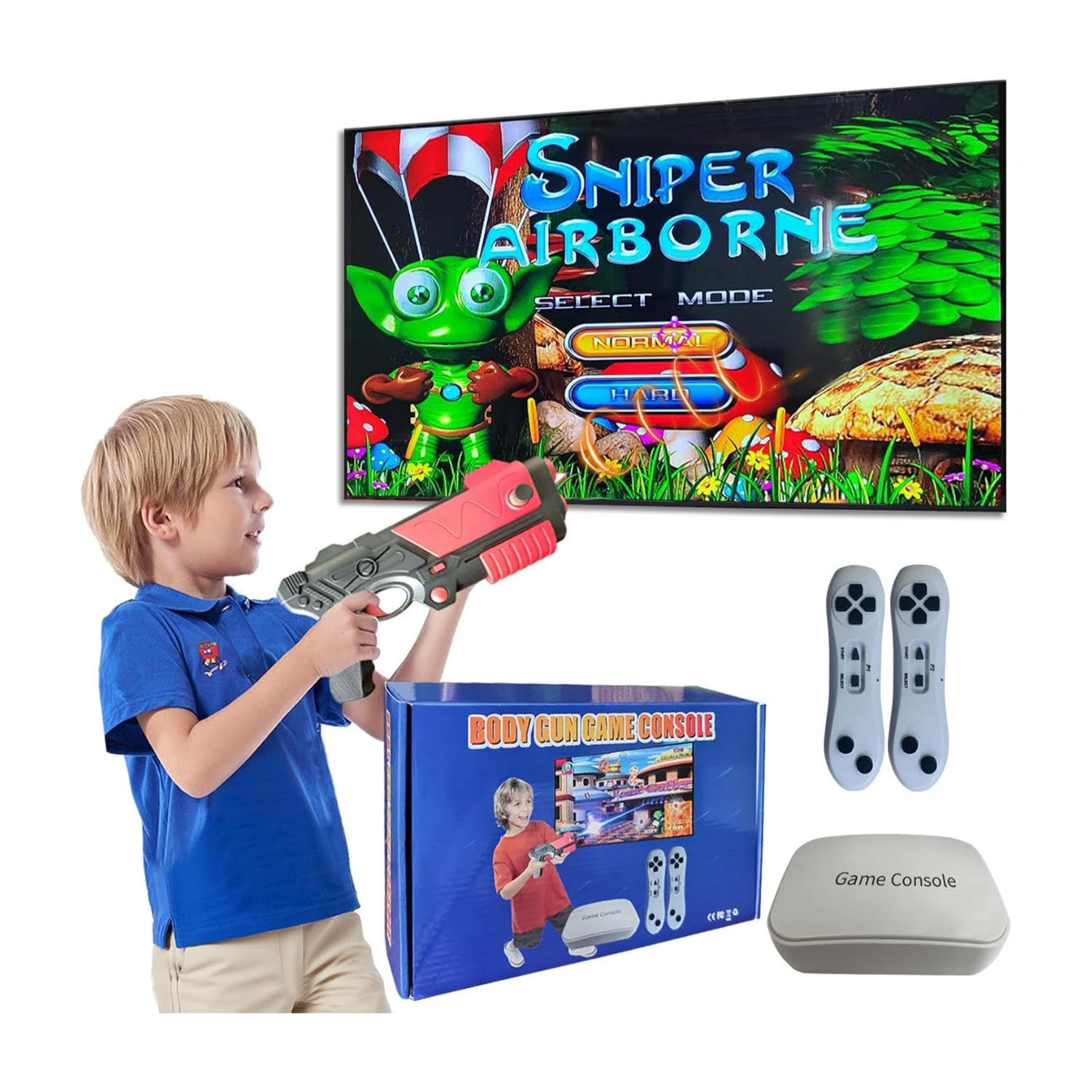 consola interactiva tv familiar 100 juegos con pistola realidad aumentada y controles inalambricos ideal para jugar en chile