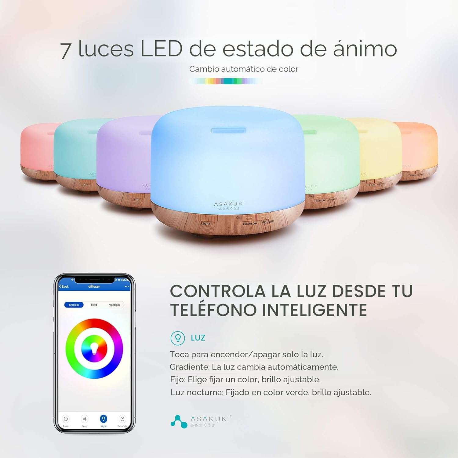 difusor de aromaterapia inteligente wifi 500 ml humidificador aceites esenciales alexa ideal para casa en chile