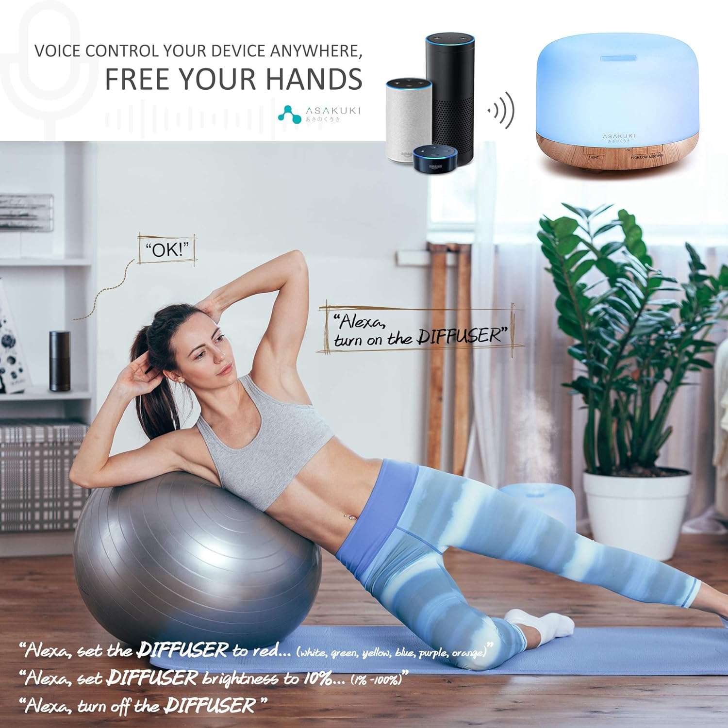 difusor de aromaterapia inteligente wifi 500 ml humidificador aceites esenciales alexa ideal para casa en chile