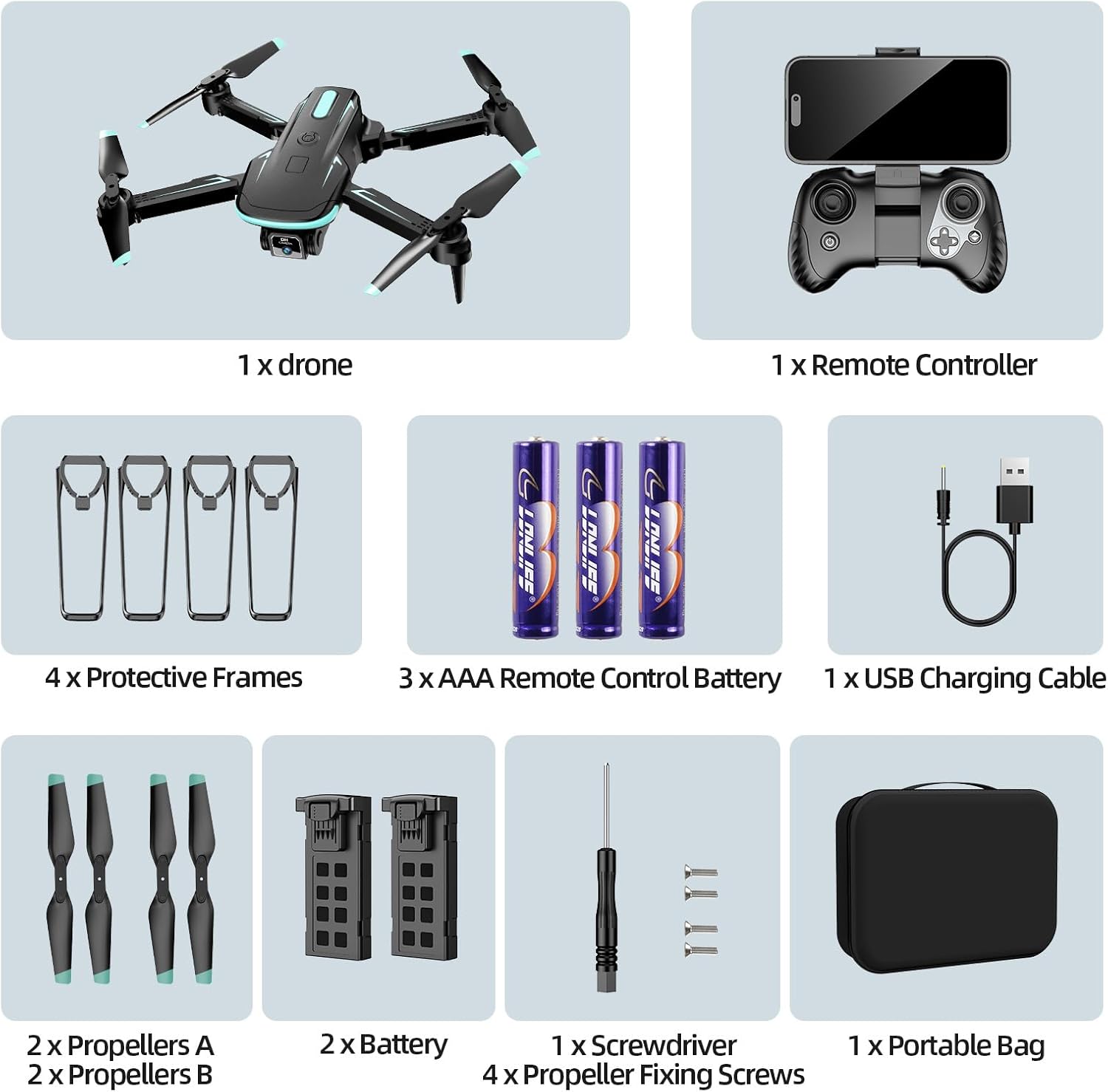 mini dron plegable camara 1080p wifi 2 baterias estuche ideal para niños en chile