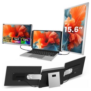 Extensor de pantalla triple portatil de 40 centimetros fabricado en aleacion de aluminio reproduciendo imagenes fhd en chile