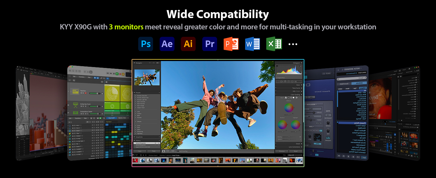 Extensor de monitor triple portatil de 15.6 pulgadas con base de aluminio para notebook en chile