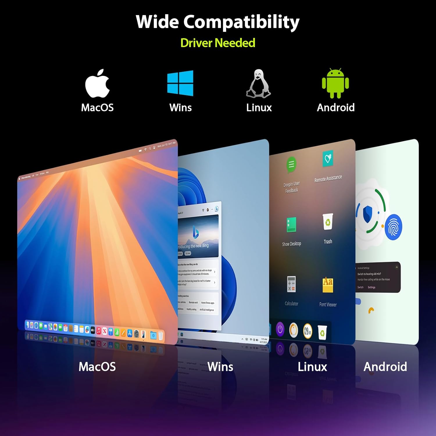 Extensor de monitor triple portatil de 15.6 pulgadas con base de aluminio para notebook en chile