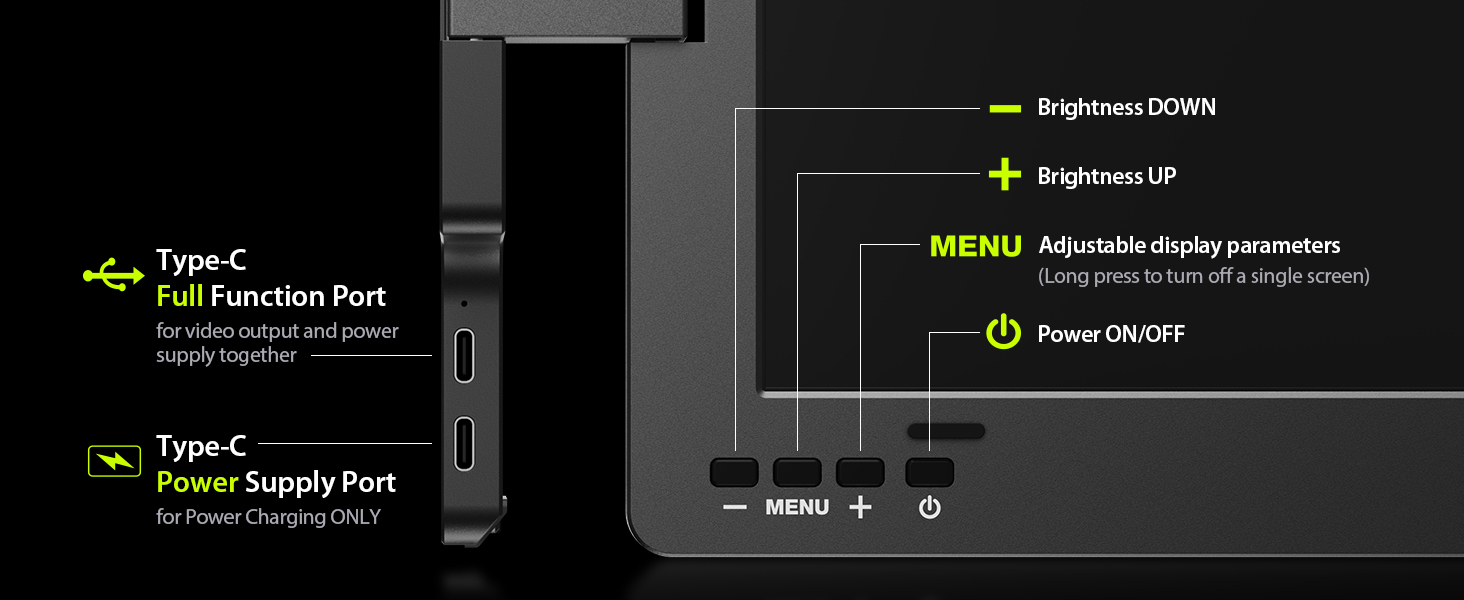 Extensor de monitor triple portatil de 15.6 pulgadas con base de aluminio para notebook en chile