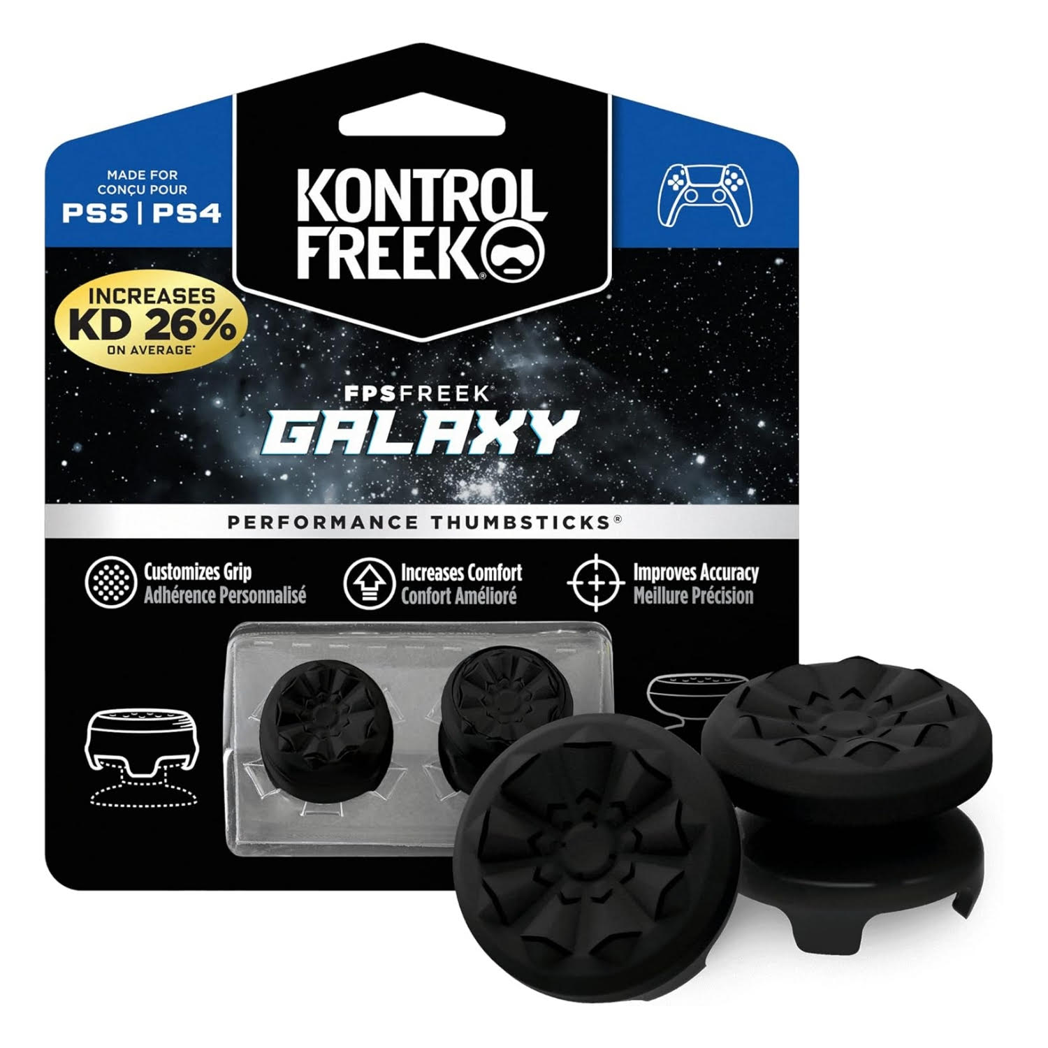 protectores de analogico kontrolfreek fps freek galaxy black para playstation 5 y ps4 mejora tu punteria en chile