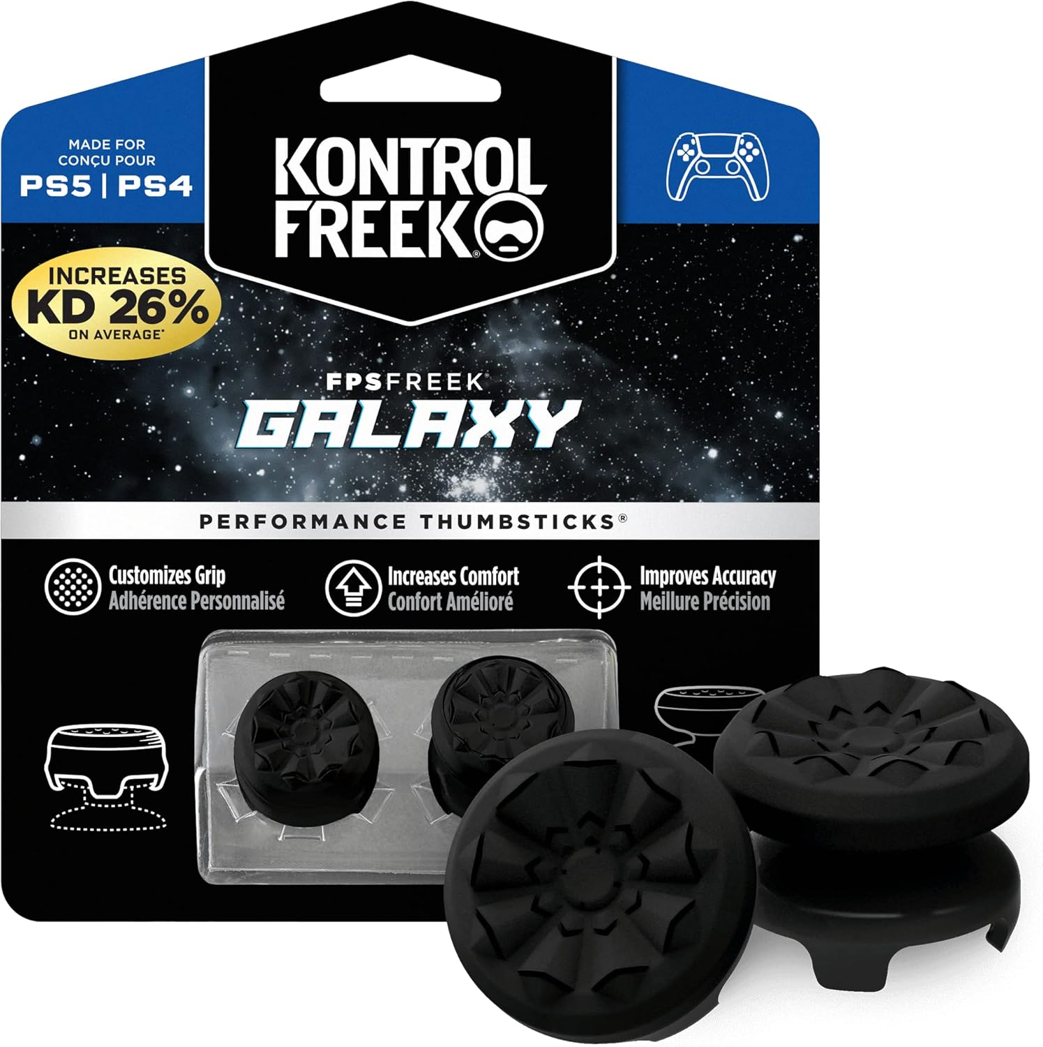 protectores de analogico kontrolfreek fps freek galaxy black para playstation 5 y ps4 mejora tu punteria en chile