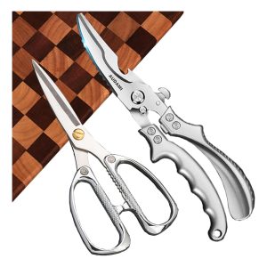 pack de 2 tijeras de cocina profesionales de acero inoxidable para cortar pollo carne y huesos en chile