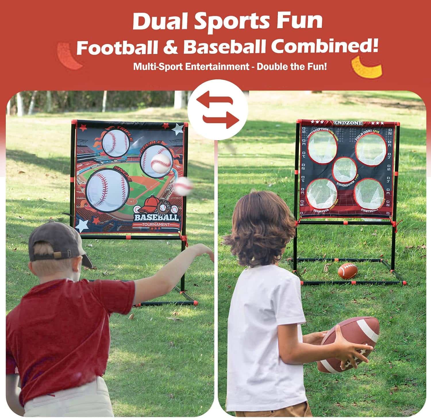 juego lanzamiento punteria niños futbol americano beisbol 2 en 1 juguete aire libre playa camping regalo 5 años chile