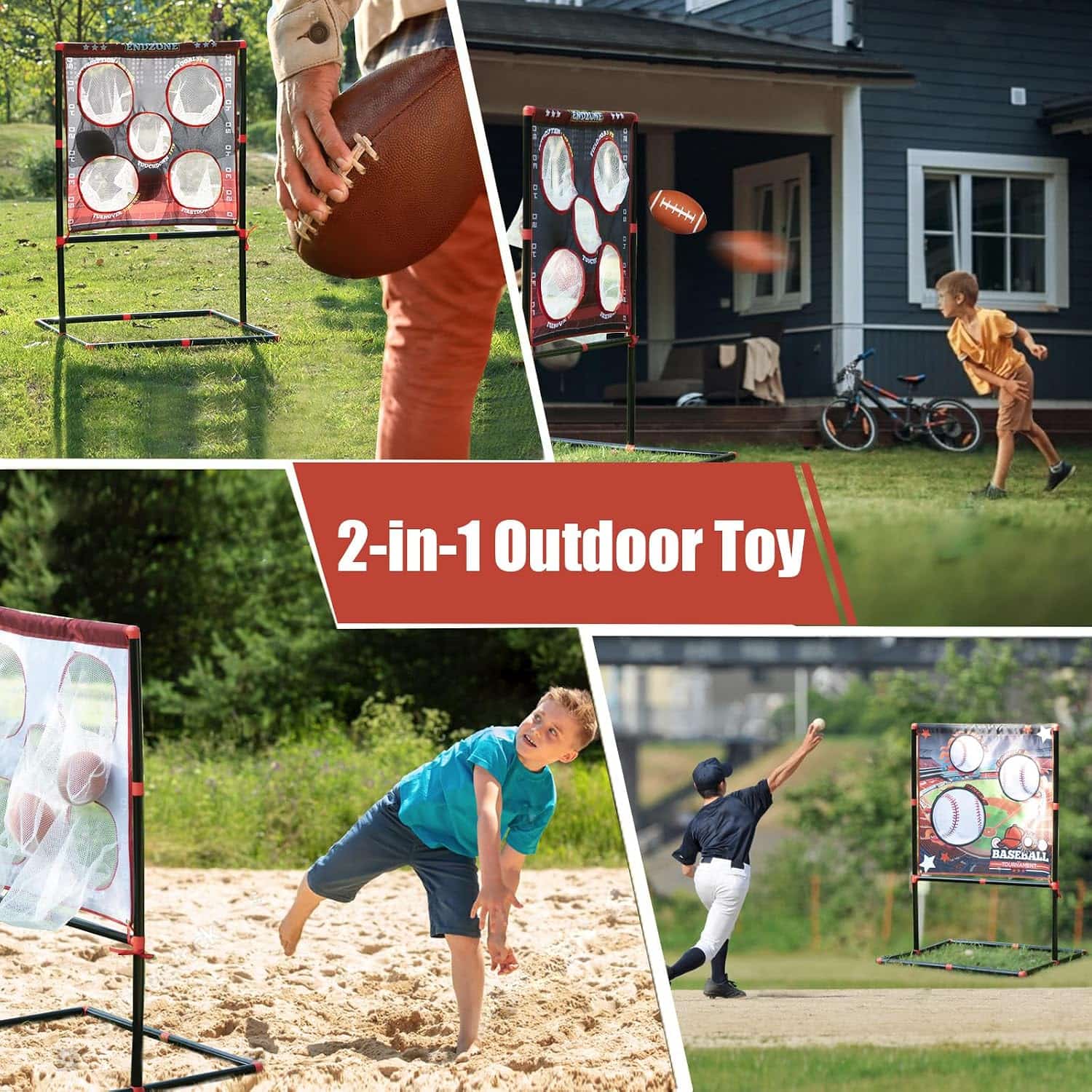 juego lanzamiento punteria niños futbol americano beisbol 2 en 1 juguete aire libre playa camping regalo 5 años chile