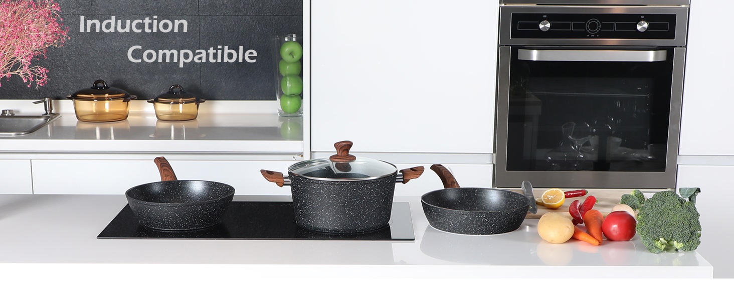 bateria cocina 30 piezas granito juego ollas sartenes induccion antiadherente moldes reposteria cuchillos libre pfoa chile