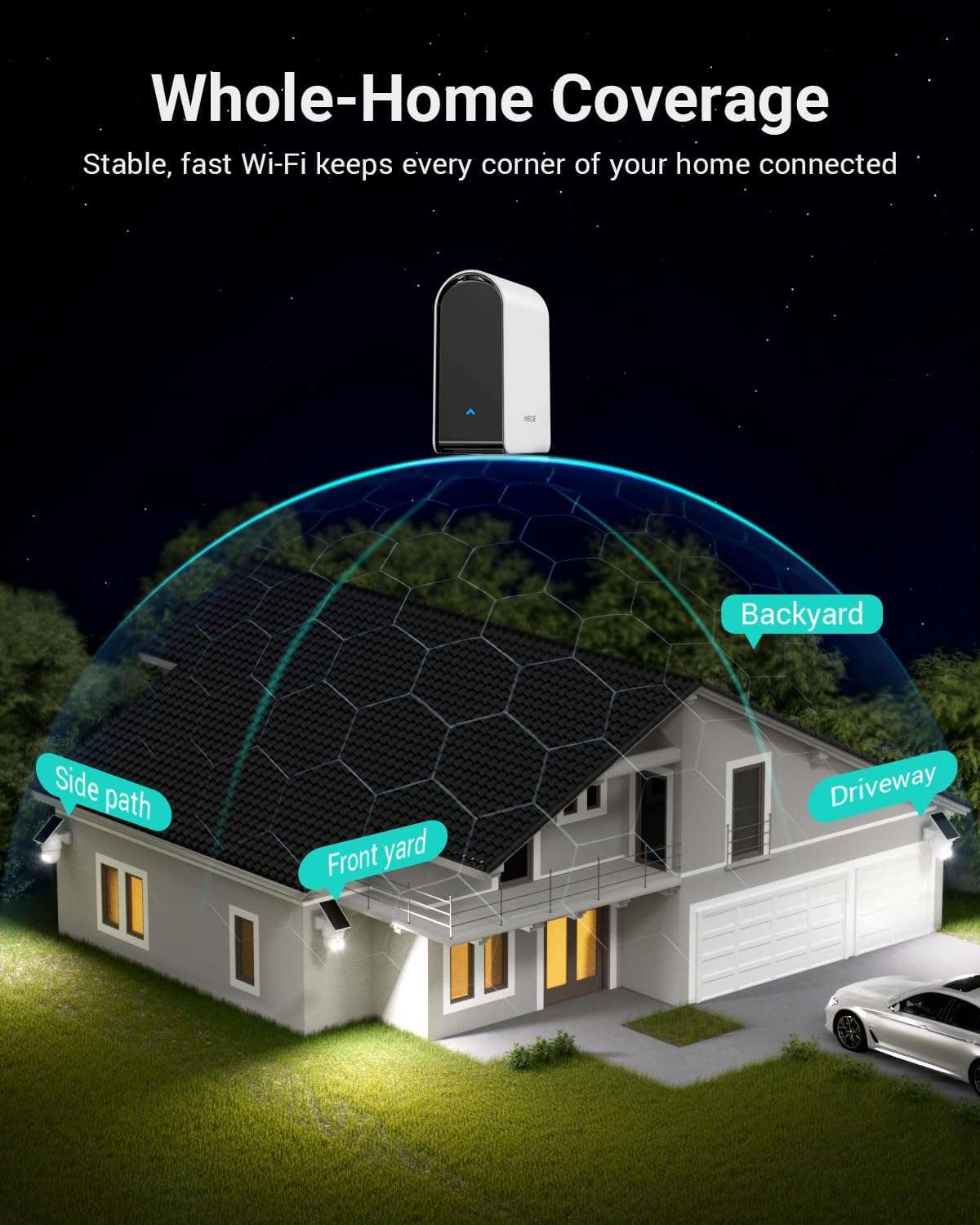 kit 4 camaras seguridad wifi exterior 360 sistema vigilancia 2k vision nocturna color cambio voz alarma perimetral chile