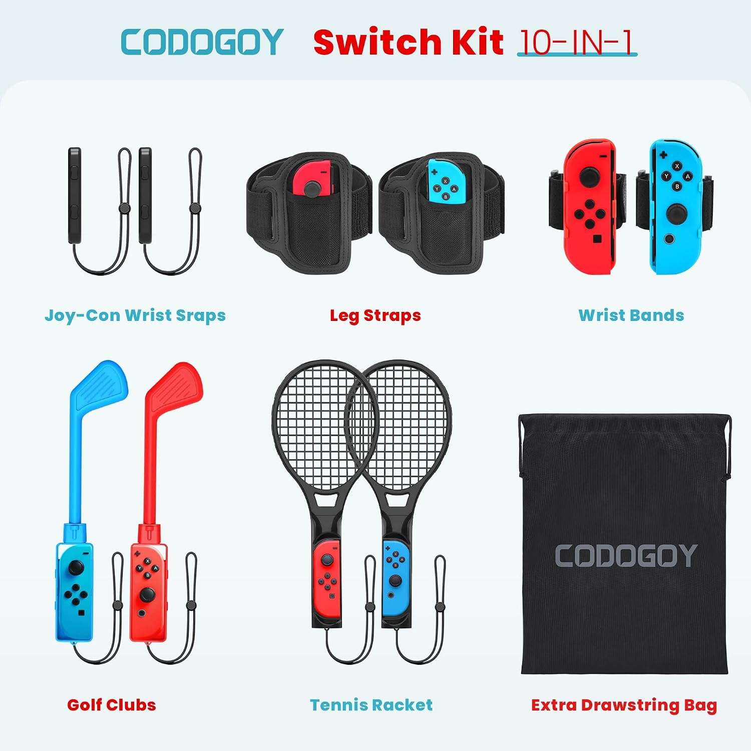 Kit Accesorios Deportes Nintendo Switch Oled 10 En 1 Bolso - Imagen 2
