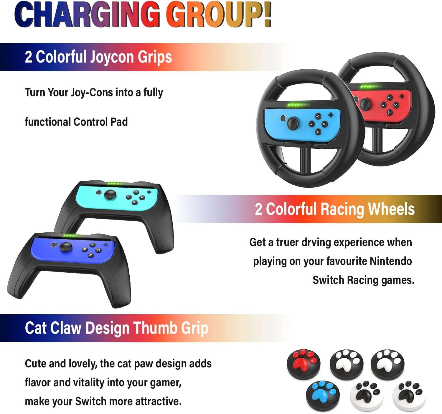 Kit completo 18 en 1 de accesorios para Nintendo Switch incluye bolso cargador joycon laminas volantes y carcasa protectora