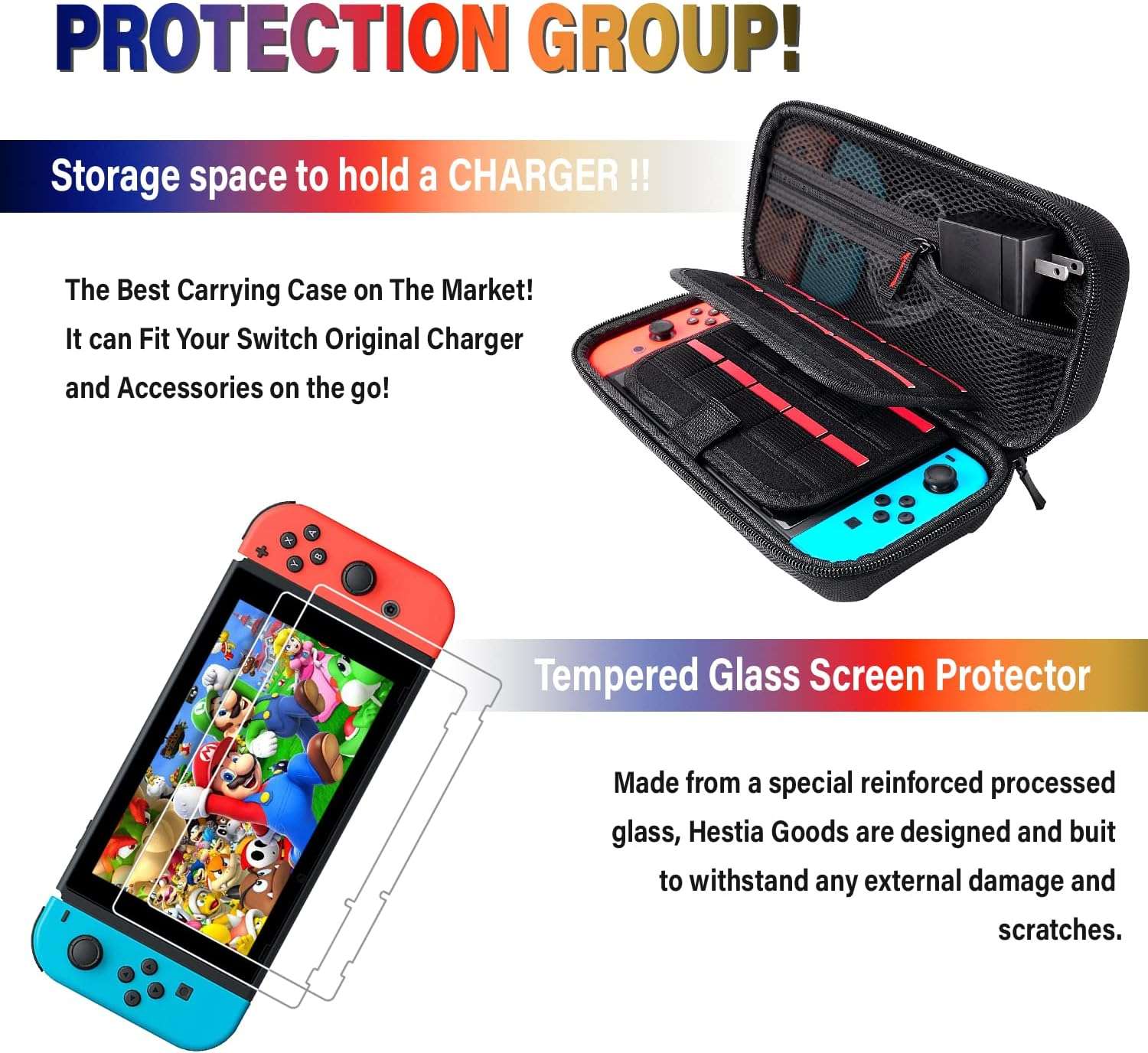 Kit completo 18 en 1 de accesorios para Nintendo Switch incluye bolso cargador joycon laminas volantes y carcasa protectora