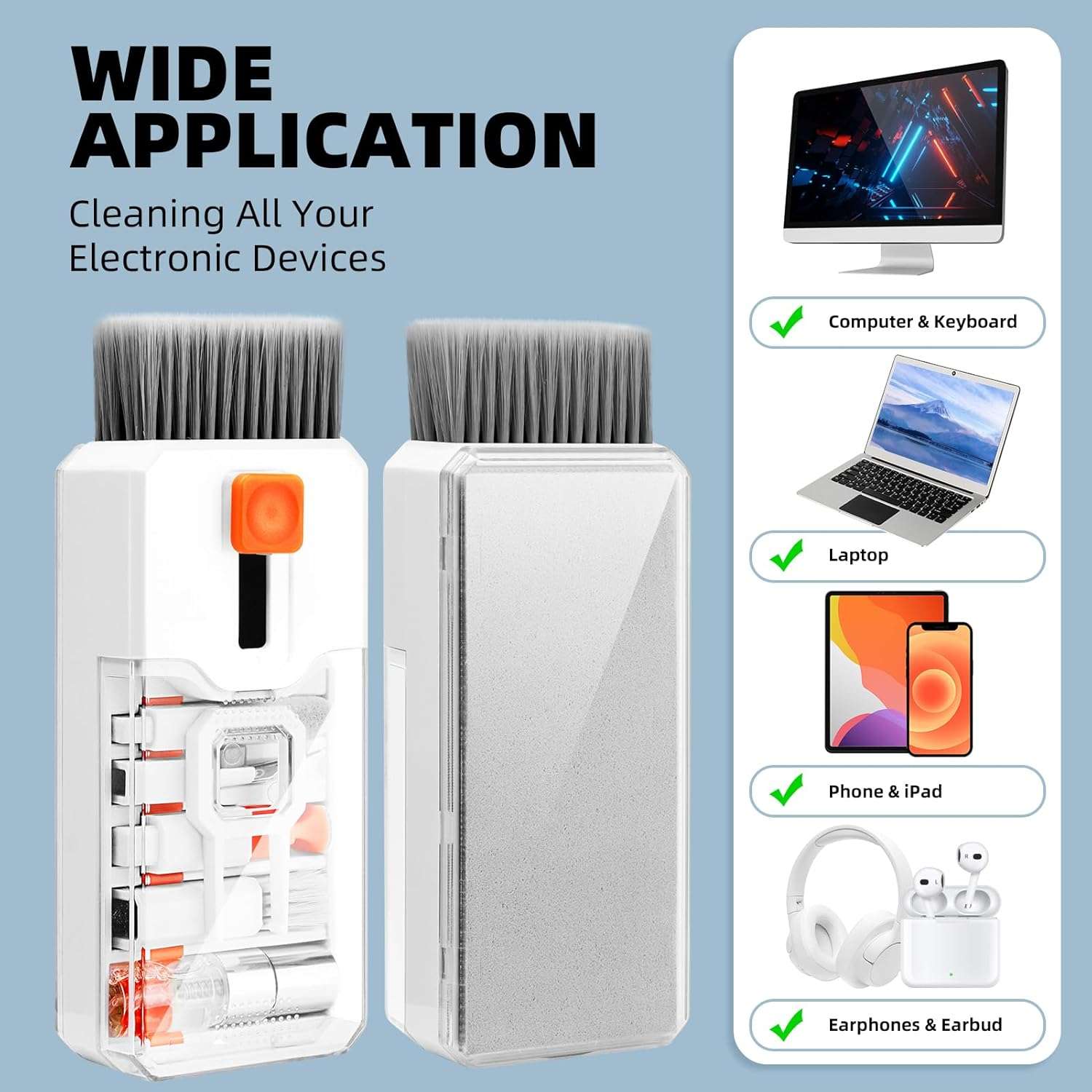 kit de limpieza teclado pantalla computador 10 en 1 extractor teclas y cepillos ideal para chile