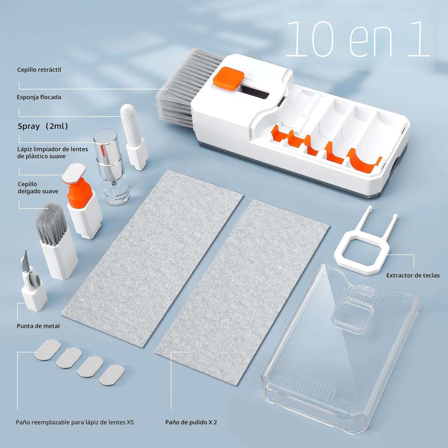 kit de limpieza teclado pantalla computador 10 en 1 extractor teclas y cepillos ideal para chile