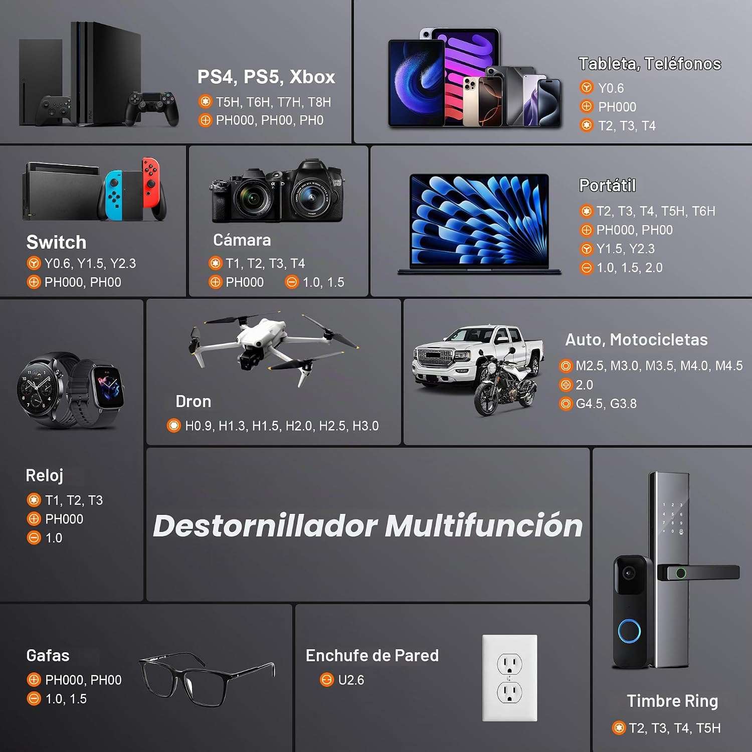 set de destornilladores de precision 59 en 1 con puntas torx y accesorios para reparar celulares consolas y pc en chile