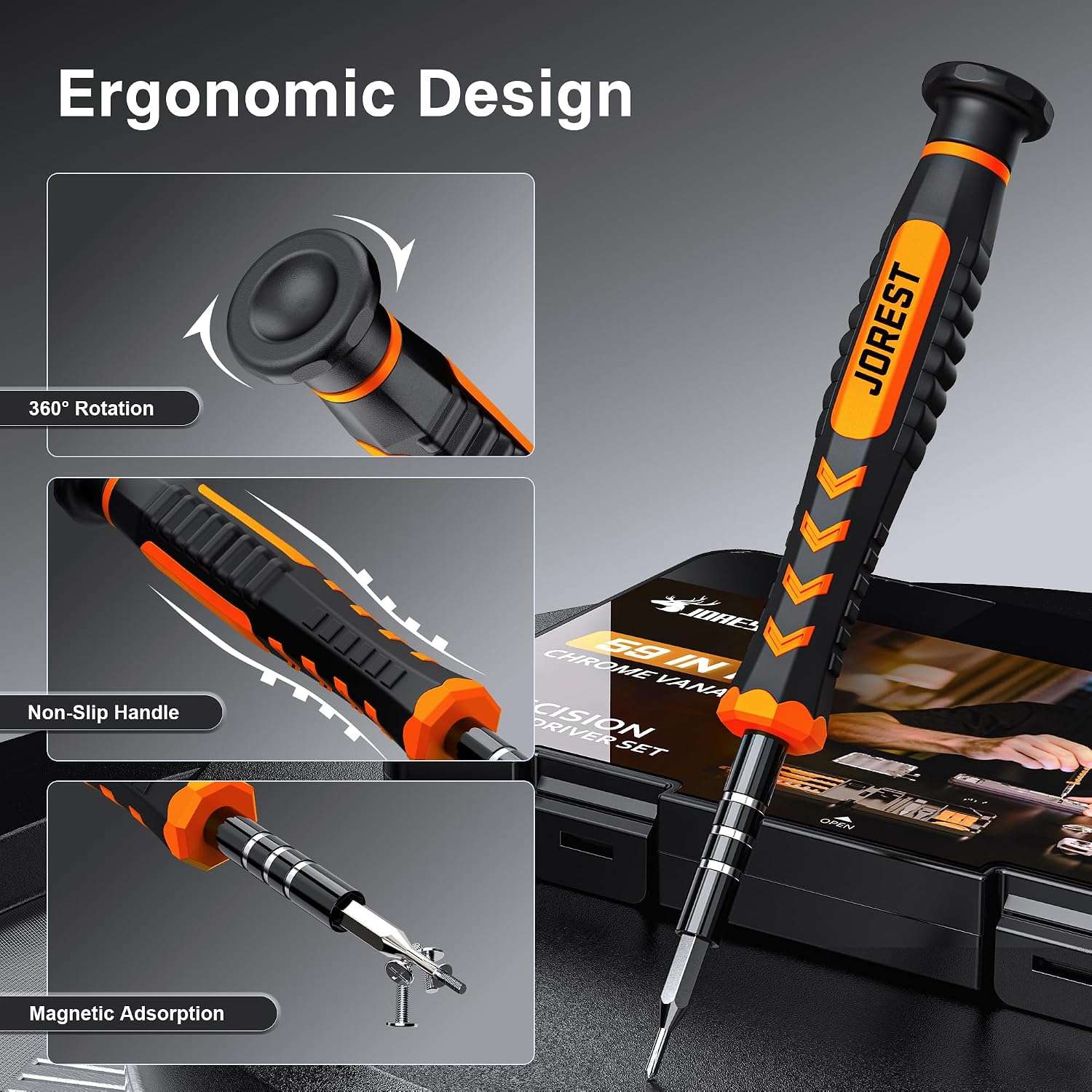 set de destornilladores de precision 59 en 1 con puntas torx y accesorios para reparar celulares consolas y pc en chile